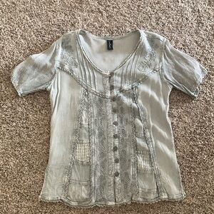 Lightweight denim-material blouse